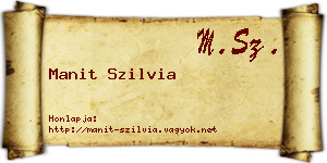 Manit Szilvia névjegykártya