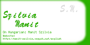 szilvia manit business card